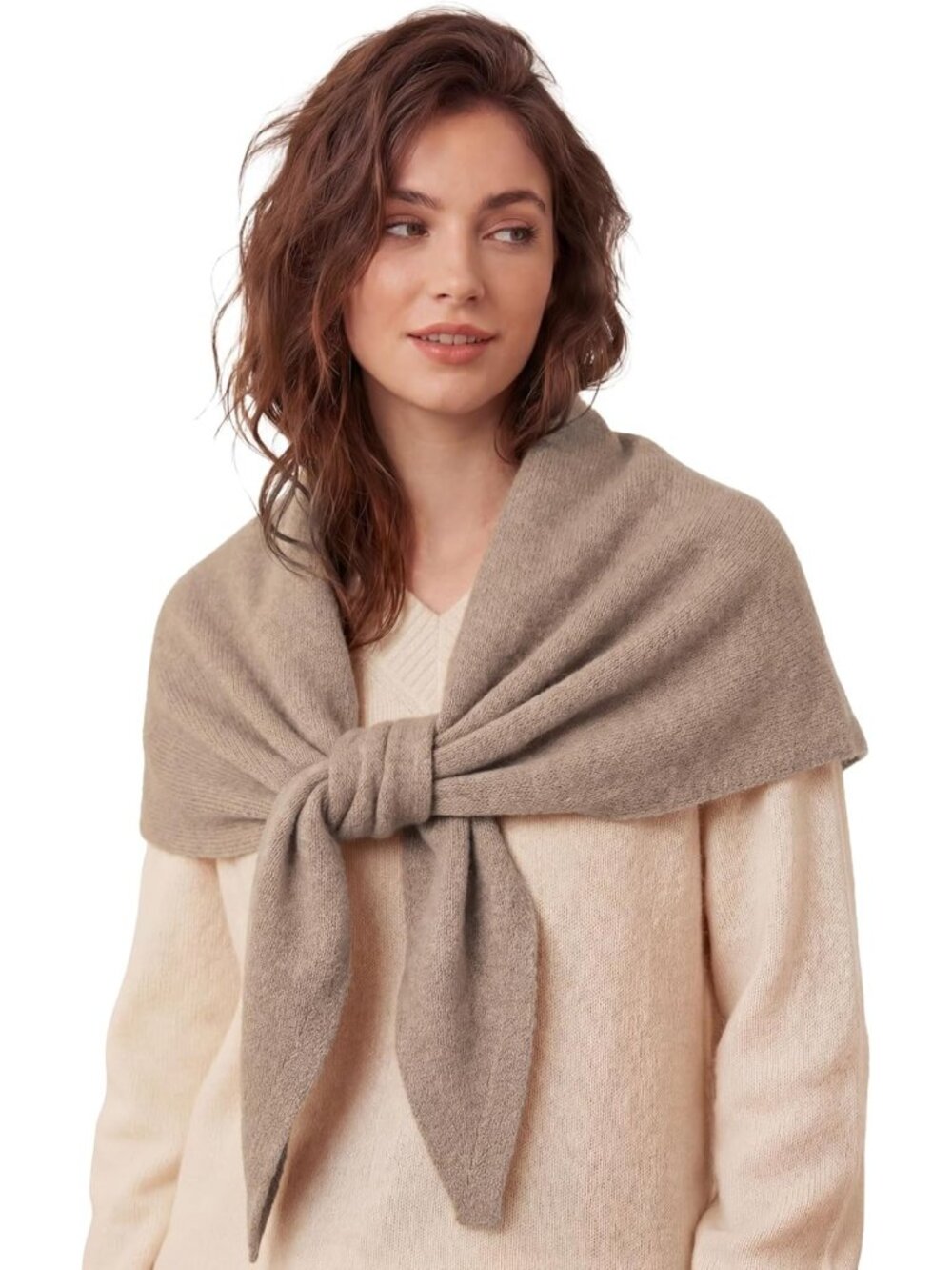 Cozy Knitted Triangle Cashmere Shoulder Top - Perfect Fall & Winter Accessory